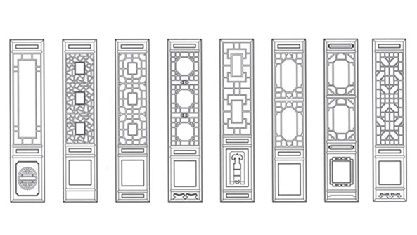 海南藏族喜迎门中式花格CAD设计图样式大全