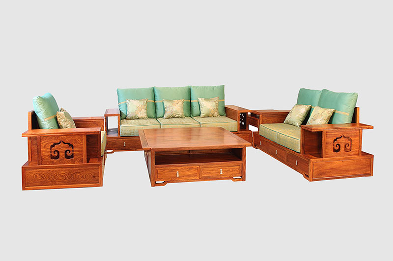 海南藏族中式实木沙发简直太美了